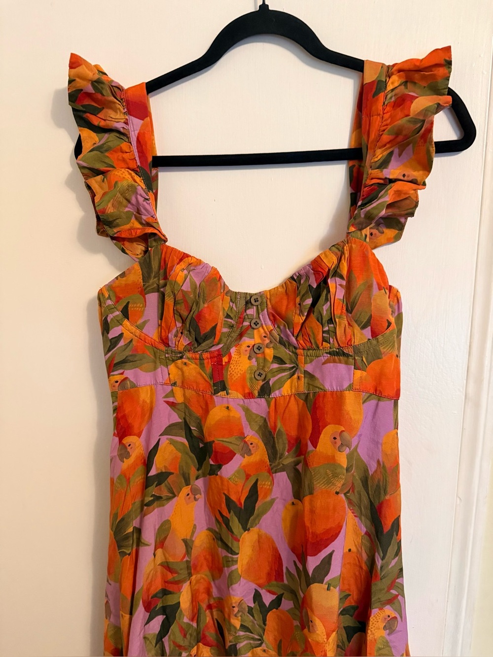 FARM Rio Mango Macaws Ruffle Cotton
Blend Maxi Dress - Picture 9 of 16